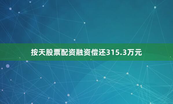 按天股票配资融资偿还315.3万元